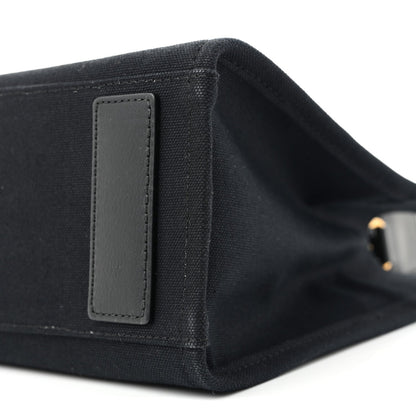 Canvas Studded Small Logo Tote Bag Black