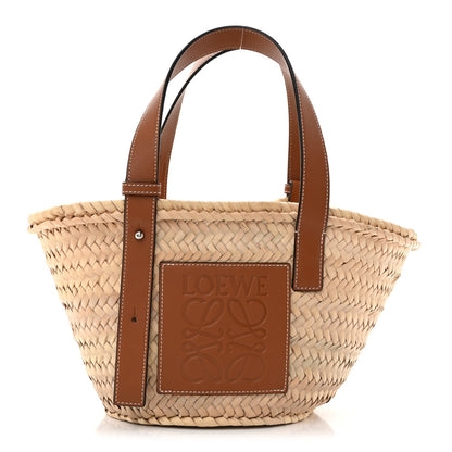 Raffia Small Basket Tote Bag Natural Tan