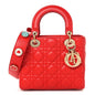 Lambskin Cannage Small My ABCDior Lady Dior Red