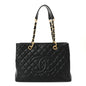 Caviar Quilted Grand Shopping Tote GST Black