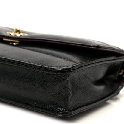 Lambskin Chevron Quilted Wallet On Chain WOC Black