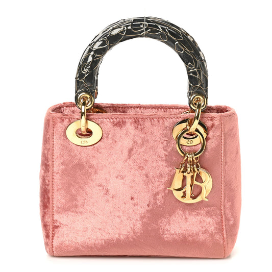 Velvet Mini Lady Dior Rose