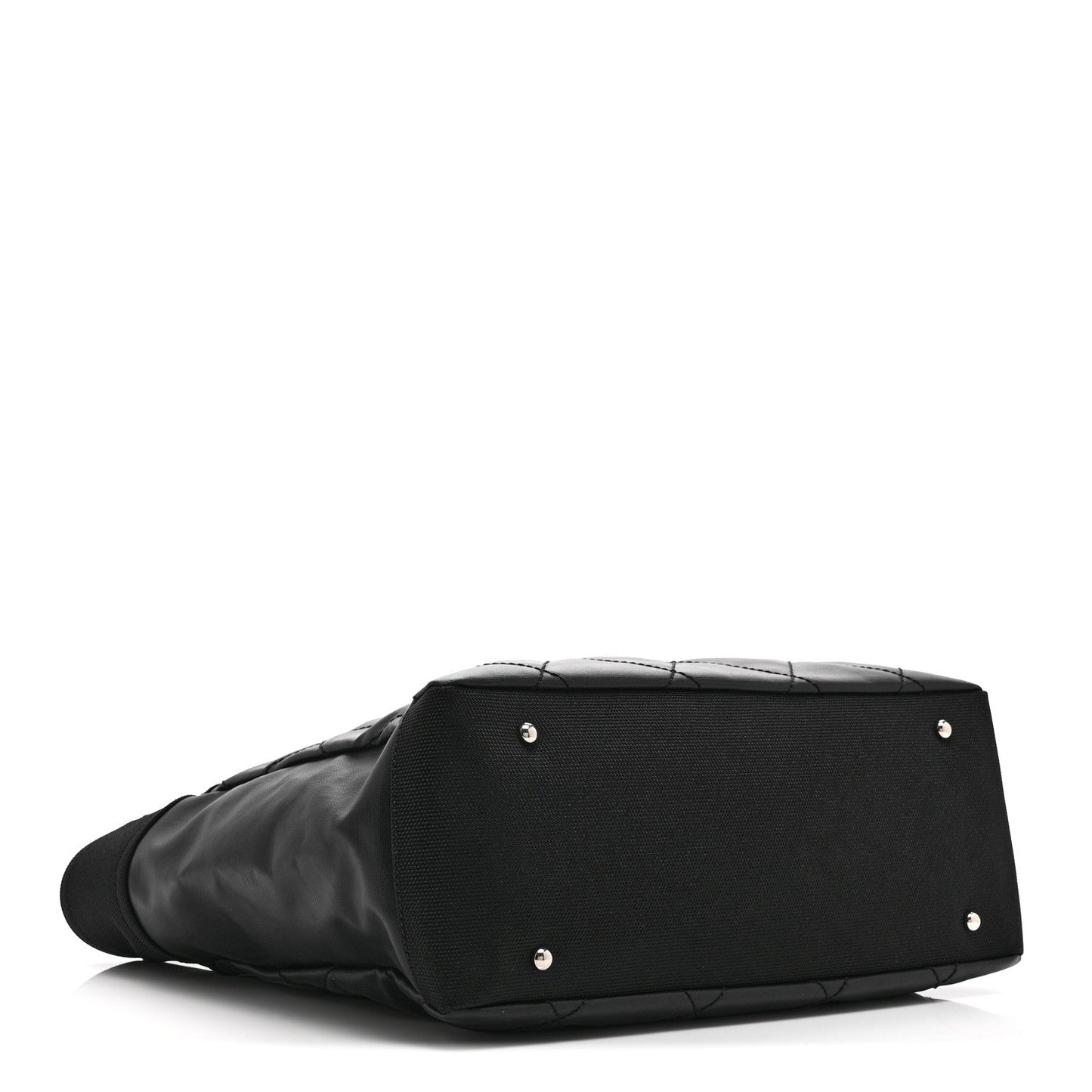 Coated Canvas Quilted Large Paris Biarritz Tote Black