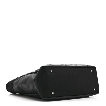 Coated Canvas Quilted Large Paris Biarritz Tote Black