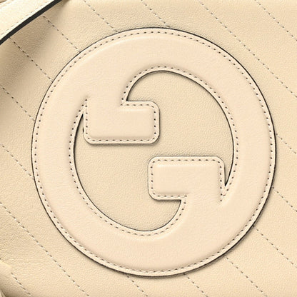 Sakai Be Green Calfskin Diagonal Stitched Small Blondie Shoulder Bag Mystic White