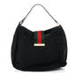 Monogram Large New Ladies Web Hobo Black