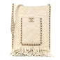 Calfskin Quilted Fringe Small Shopping Bag White