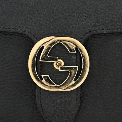 Dollar Calfskin Small Interlocking G Shoulder Bag Black