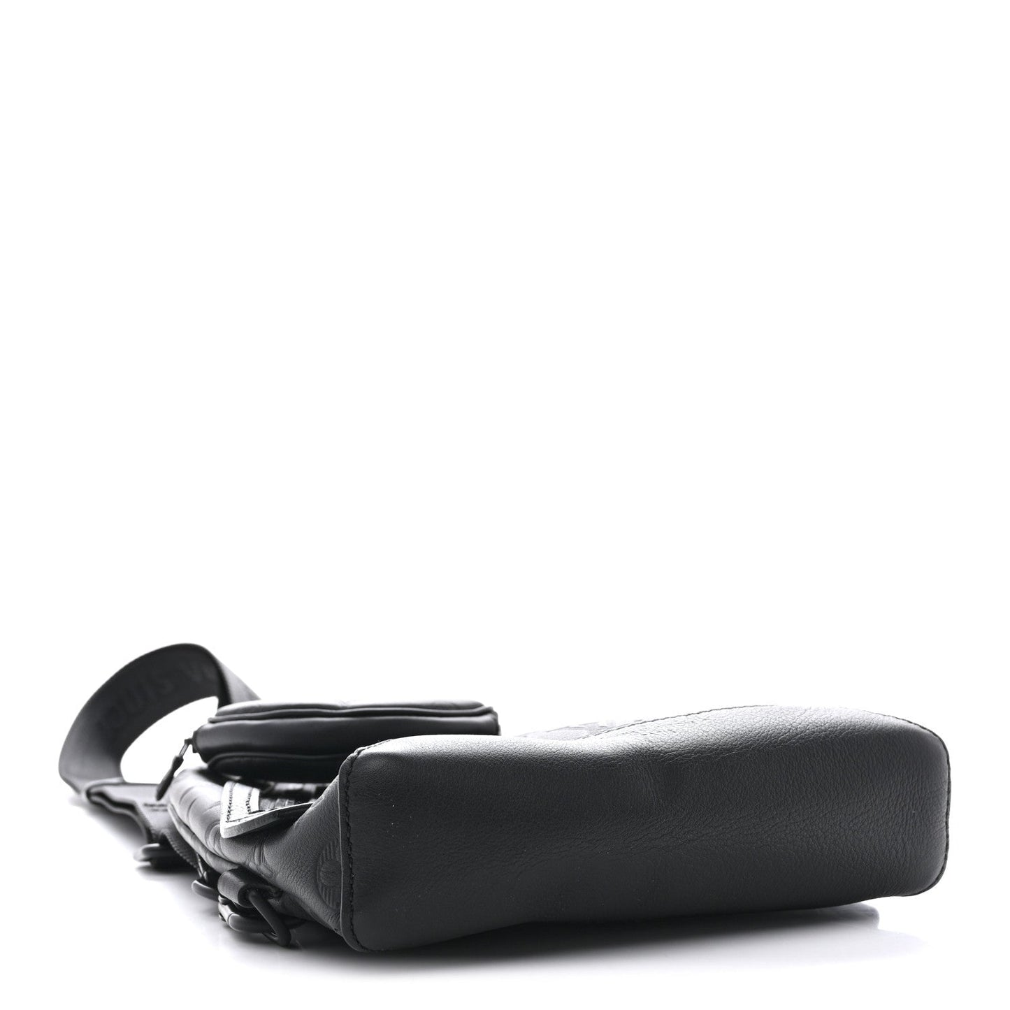 Calfskin Shadow Monogram Duo Slingbag Black