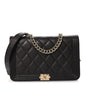 Caviar Quilted Boy Wallet On Chain WOC Dark Brown