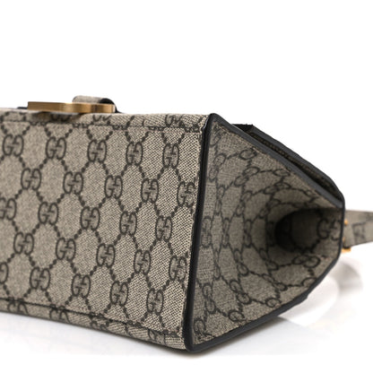 X GUCCI GG Supreme Monogram Small Hourglass Top Handle Bag Beige Ebony