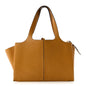 Supple Natural Calfskin Medium Tri-Fold Bag Ocre