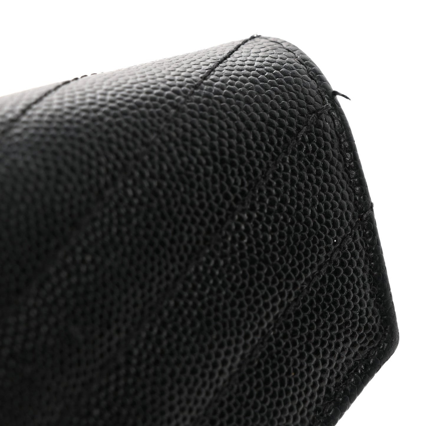 Grain De Poudre Matelasse Chevron Monogram Envelope Chain Wallet Black