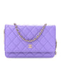 Caviar Quilted Wallet On Chain WOC Purple