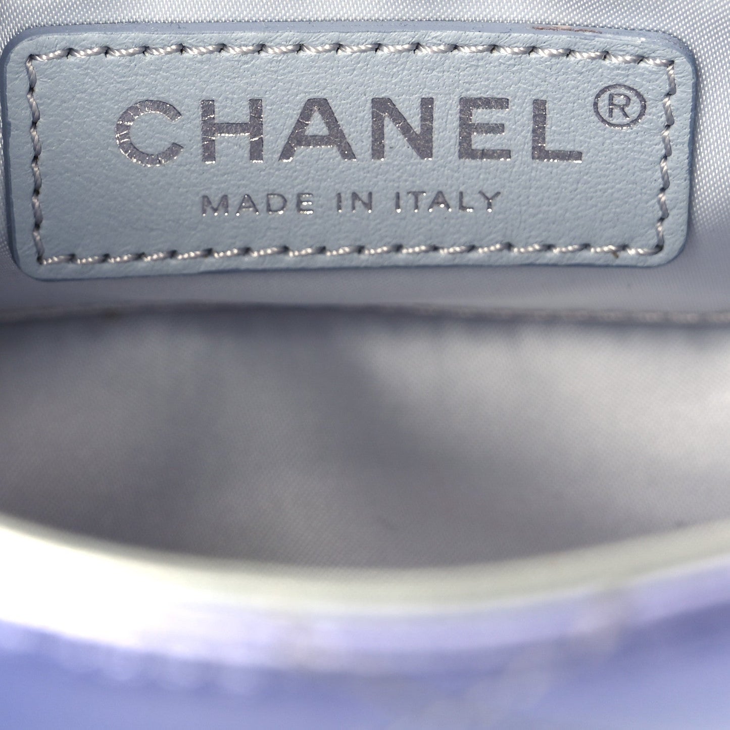 Gradient Metallic Calfskin Quilted Clutch Silver Blue Yellow Purple