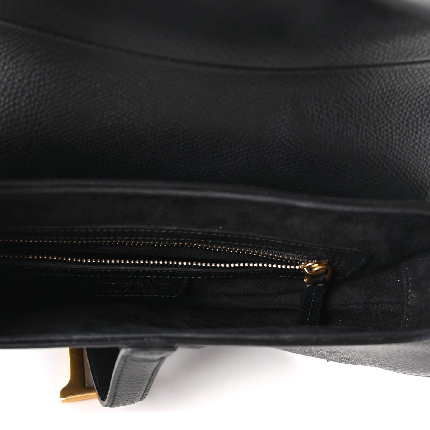Grained Calfskin Saddle Bag Black