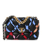 Lambskin Printed Fabric Medium Chanel 19 Flap Black Multicolor