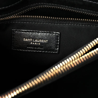 Calfskin Y Quilted Monogram Medium Loulou Chain Satchel Black