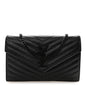 Grain De Poudre Matelasse Chevron Monogram Monochrome Chain Wallet Black