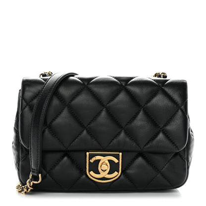 Lambskin Quilted Mini Flap Black