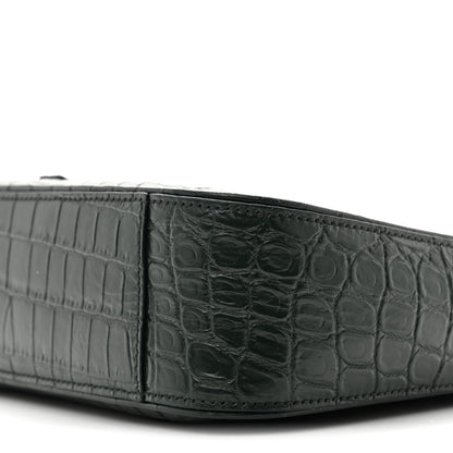 Calfskin Crocodile Embossed LE 5 A 7 Hobo Vert Fonce