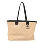 Grained Calfskin Medium Fever Shopping Tote Beige