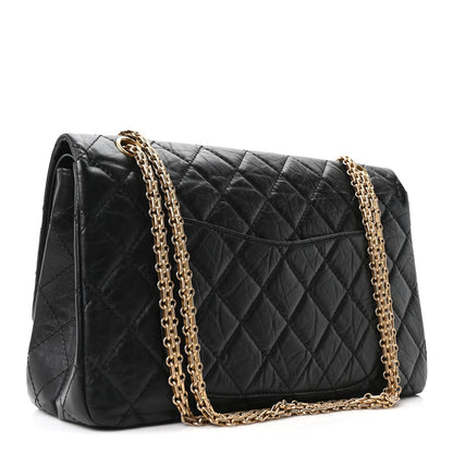Aged Calfskin Quilted 2.55 Reissue 227 Flap Black