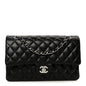 Lambskin Quilted Medium Double Flap Black