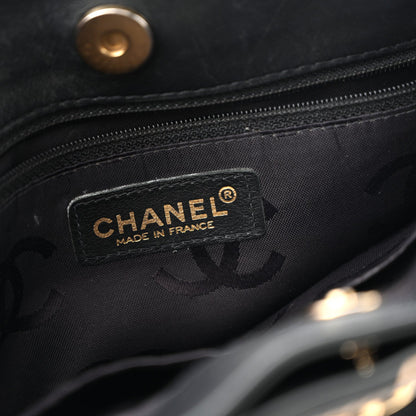 Calfskin Stitch Small Surpique Tote Black