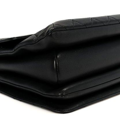 Calfskin Quilted Small Gold Top Handle Flap Black