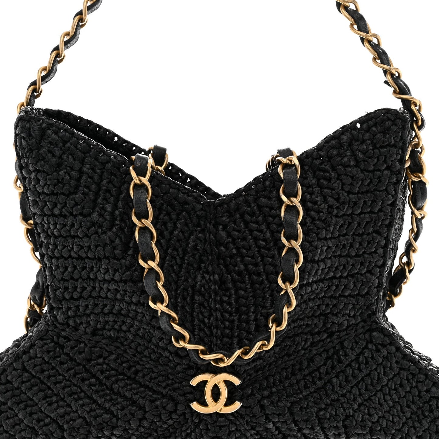 Raffia Star Coco Beach Bag Black