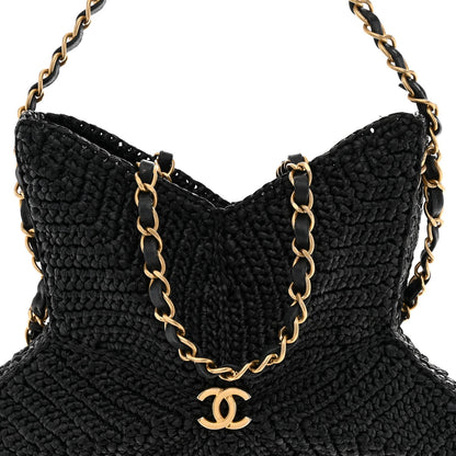 Raffia Star Coco Beach Bag Black