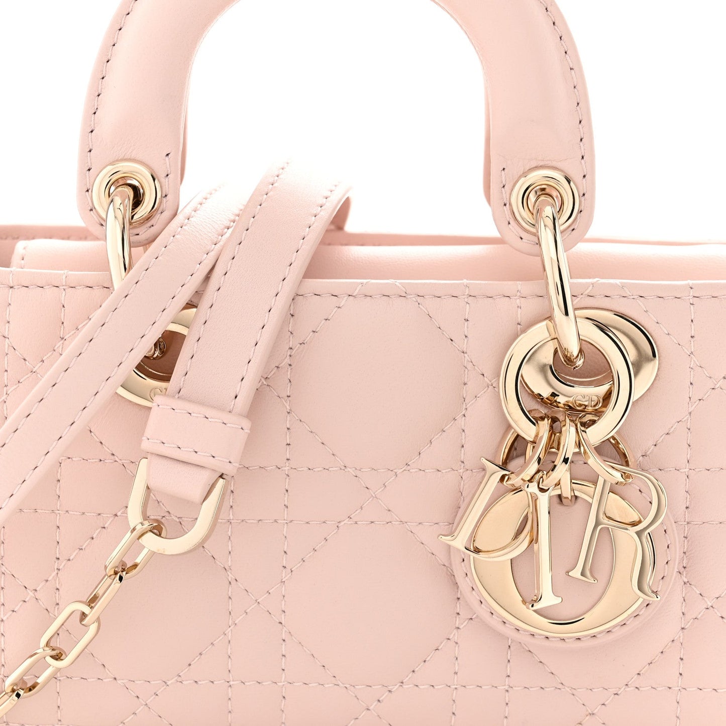 Lambskin Cannage Micro Lady D-Joy Powder Pink
