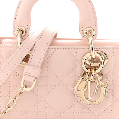 Lambskin Cannage Micro Lady D-Joy Powder Pink