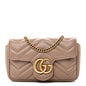 Calfskin Matelasse Super Mini GG Marmont Shoulder Bag Porcelain Rose