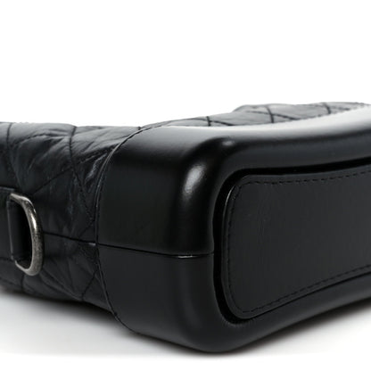 Aged Calfskin Quilted Small Gabrielle Hobo Black
