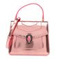 Metallic Calfskin Serpenti Forever Top Handle Pink