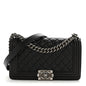 Caviar Quilted Medium Boy Flap Black