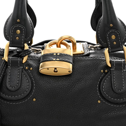 Calfskin Medium Paddington Satchel Black
