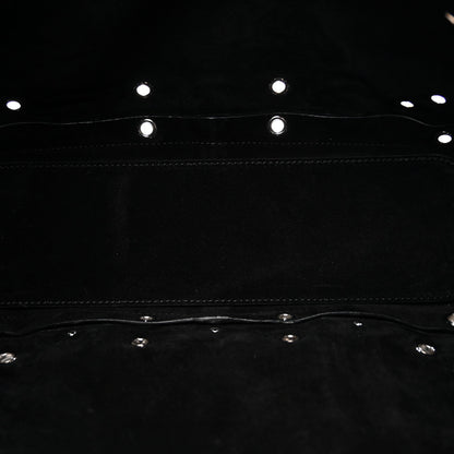 Grainy Calfskin Studded Small Nellcote Shopping Tote Black