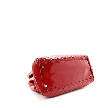 Patent Quilted Large Just Mademoiselle Bowling Bag Red
