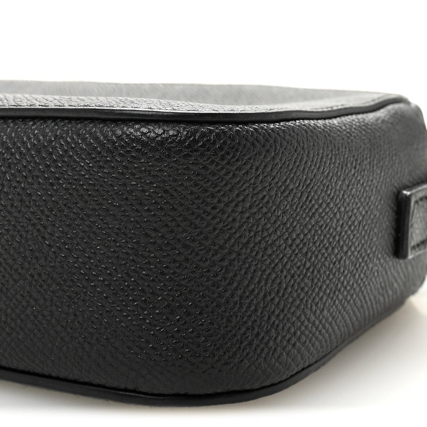 Signature Grained Calfskin Logo XS Ville Camera Bag Black White