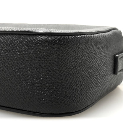 Signature Grained Calfskin Logo XS Ville Camera Bag Black White
