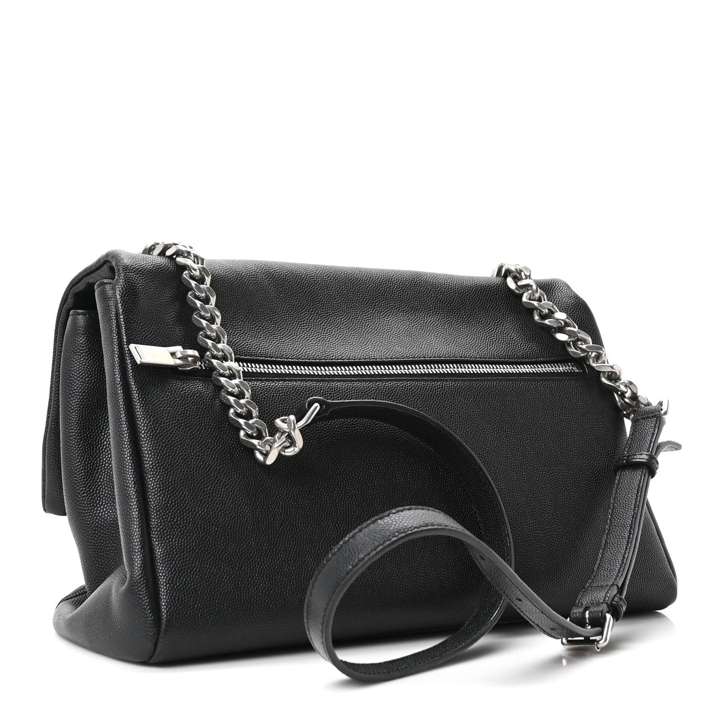 Grain De Poudre Medium West Hollywood Monogram Fold-Over Black