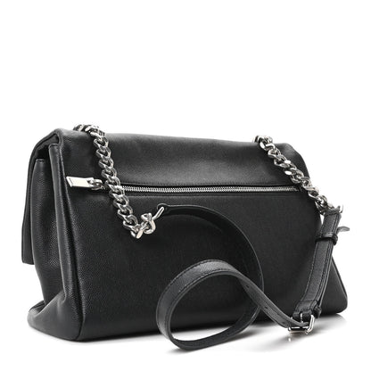 Grain De Poudre Medium West Hollywood Monogram Fold-Over Black