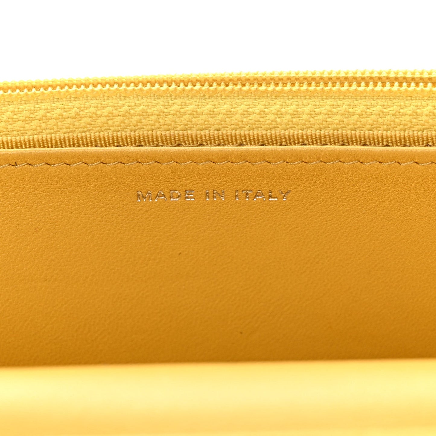 Lambskin Quilted Wallet On Chain WOC Yellow