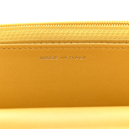 Lambskin Quilted Wallet On Chain WOC Yellow