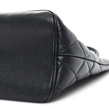 Caviar Quilted Medallion Tote Black