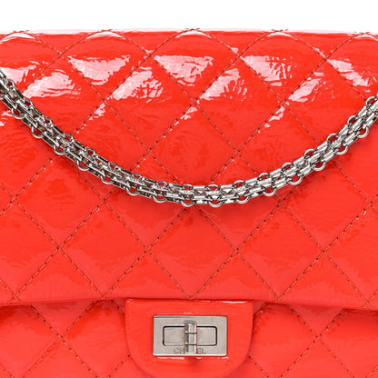 Distressed Patent Quilted 2.55 Reissue Flap Red