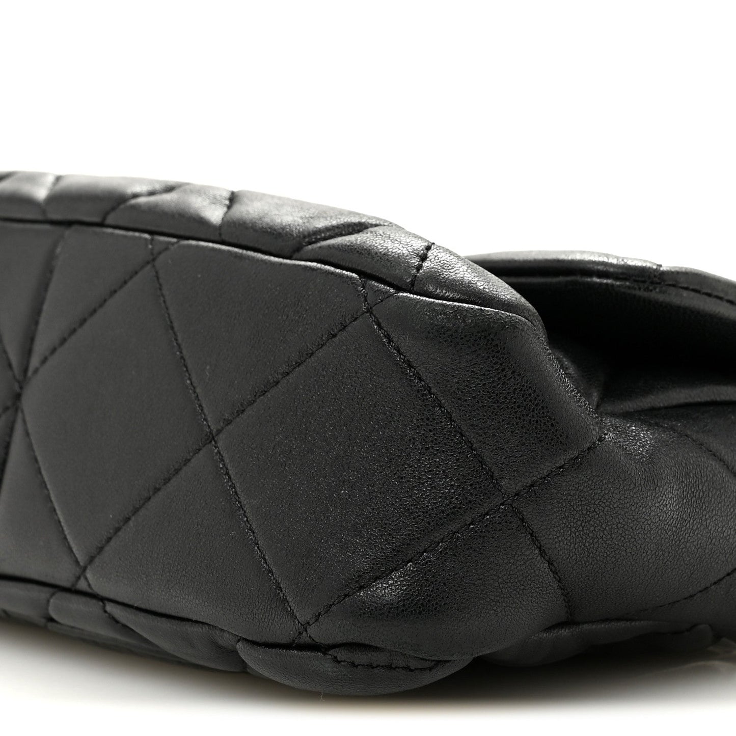 Lambskin Plexiglass Quilted Coco Love Flap Black